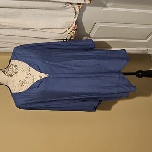 Elegant Blue V-Neck Tunic